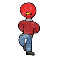cartoon man with red light bulb head N9