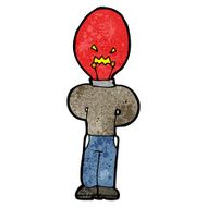 cartoon man with red light bulb head N10
