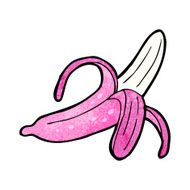 cartoon pink banana N15