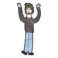 cartoon frightened man N162