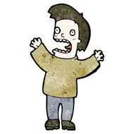 cartoon frightened man N163