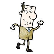 cartoon waving man N107