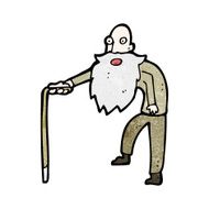 Cartoon Old Man Walking N4