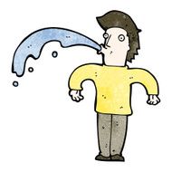 cartoon man spitting water N11