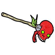 cartoon spear in skull N5