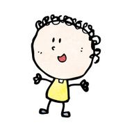cartoon happy doodle woman N11