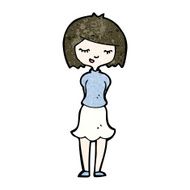 cartoon shy woman N71