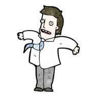 Cartoon Man Shrugging Shoulders N104