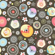 Abstract background doodle floral pattern