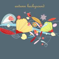 Abstract background doodle bird pattern N2