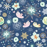 Abstract background doodle pattern with birds N3