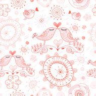 Abstract background doodle bird pattern N5