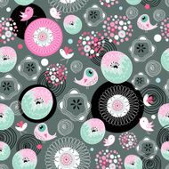 Abstract background doodle bird pattern N8