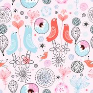 Abstract background doodle bird pattern N9