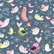 Abstract background doodle bird pattern N13