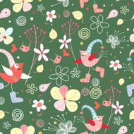 Cute doodly birds pattern