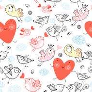Cute doodly birds pattern N2