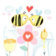 Cute doodle bees