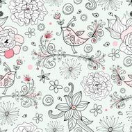 Abstract retro floral pattern N4