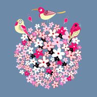 Abstract retro floral pattern N7
