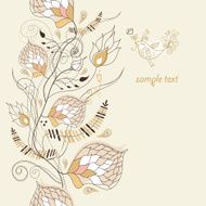 Abstract retro floral pattern N8