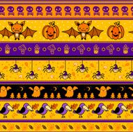 Halloween background with bat pumpkin ghost