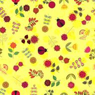 Yellow seamless pattern with flowers N3