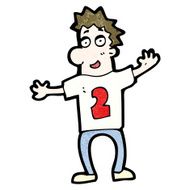 cartoon man in shirt with number two N4