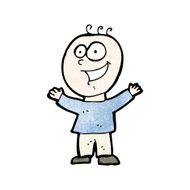 cartoon grinning doodle man N2