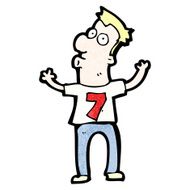 cartoon man in shirt with number seven N6