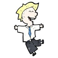 cartoon laughing school boy N2