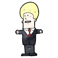 cartoon businessman in suit N9