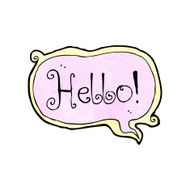 cartoon decorative hello sign N2