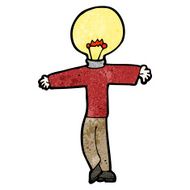 cartoon man with light bulb for head N6