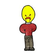 cartoon man with light bulb for head N7
