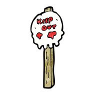 spooky skull signpost cartoon N3