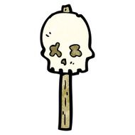 spooky skull signpost cartoon N4