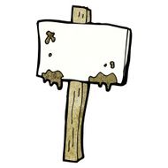 cartoon muddy signpost sign post N2