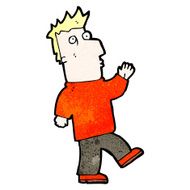 cartoon waving man N108
