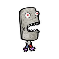 cartoon robot head N115