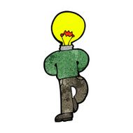 cartoon man with idea light head N3