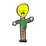 cartoon man with idea light head N4