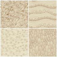 Set of four seamless abstract background