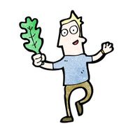 cartoon man with leaf N11
