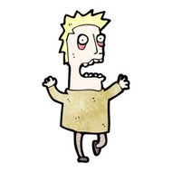 cartoon frightened man N164