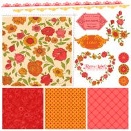 Scrapbook Design Elements - Orange Flowers and Poppies