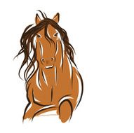 Horse sketch for your design Symbol of 2014 year N2