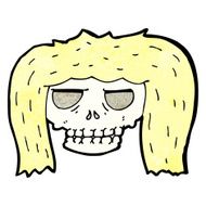 cartoon skull with long hair N2