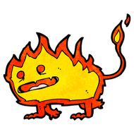 spooky flame monster cartoon N6