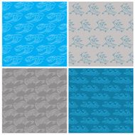 Set of Seamless Waves Background - Marine Theme